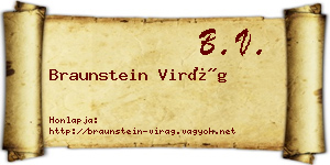 Braunstein Virág névjegykártya