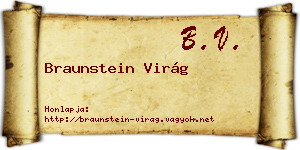 Braunstein Virág névjegykártya